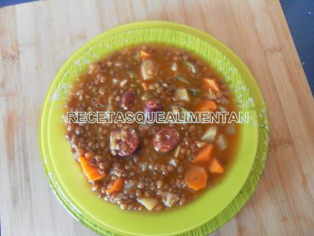 LENTEJAS CON CHORIZO EN OLLA EXPRESS