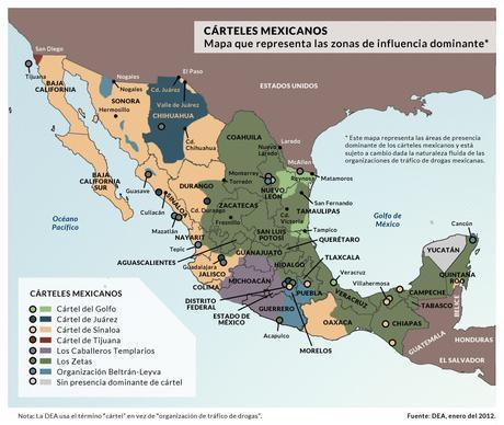 Mapa narcotráfico México