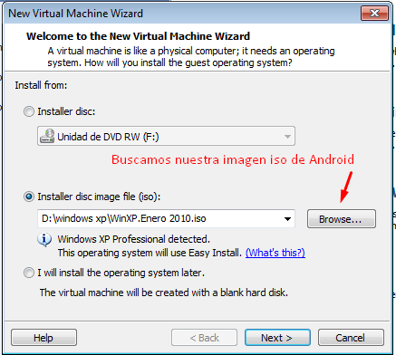 Instalar Android en una maquina virtual con VMware