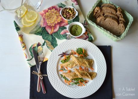 Crêpes de Portobellos y Alcachofas a la Crema