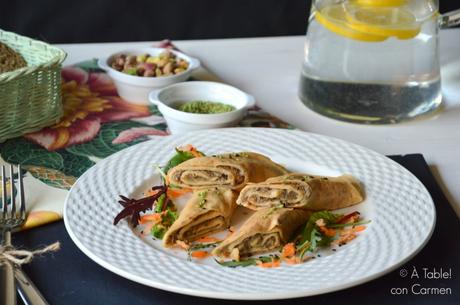 Crêpes de Portobellos y Alcachofas a la Crema