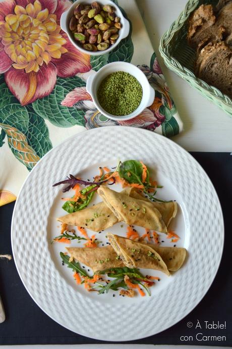 Crêpes de Portobellos y Alcachofas a la Crema