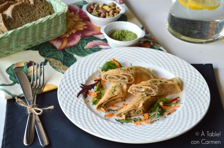 Crêpes de Portobellos y Alcachofas a la Crema