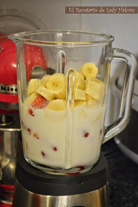 Batido de fresa y plátano