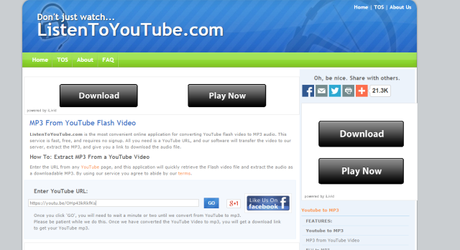 Extracion de audio de videos de youtube listenyoutube