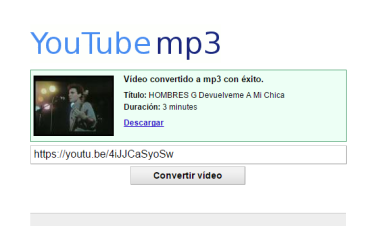 Extracion de audio de videos de youtube youtubemp31