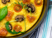 Polenta horno champiñones, cherries mozzarella