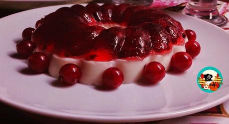 Pana cotta de yogurt y grosellas