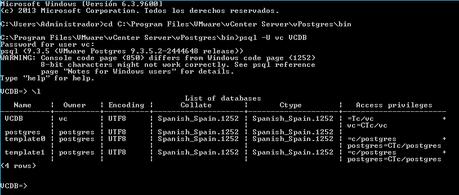 Cómo acceder al vPostgres embebido de VMware vCenter Server Conexion vPostgres por DBigCloud