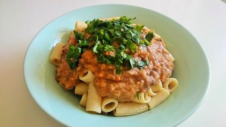 Boloñesa vegana de lentejas