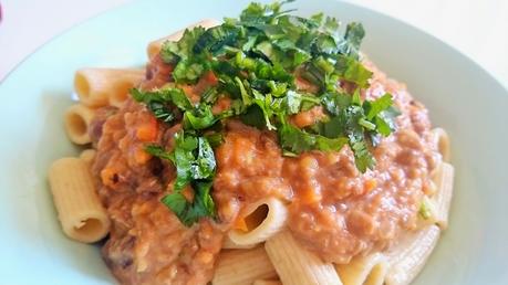 Boloñesa vegana de lentejas