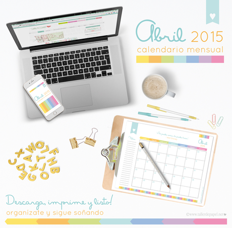 En el Good Monday! de hoy, descarga GRATIS este lindo Calendario Mensual del mes de Abril y comienza esta semana muy organizada y sin olvidar nada. Con cariño de Taller de Papel :)