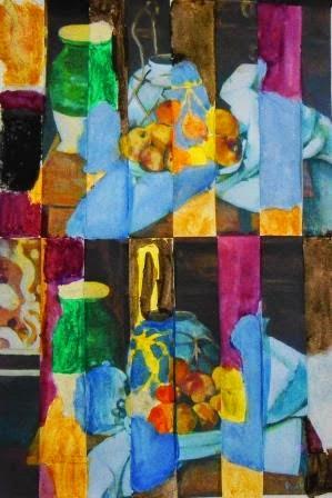 Intervención de imágenes de  bodegones con acuarela