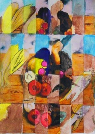 Intervención de imágenes de  bodegones con acuarela