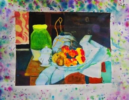 Intervención de imágenes de  bodegones con acuarela