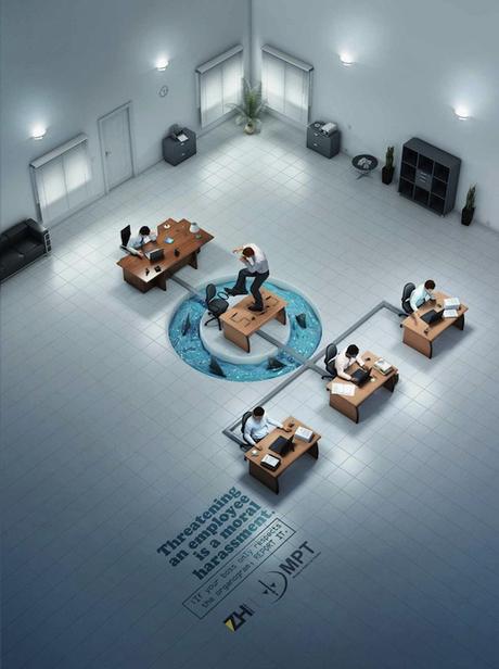 Anuncios impresos para concienciar del casos laboral.