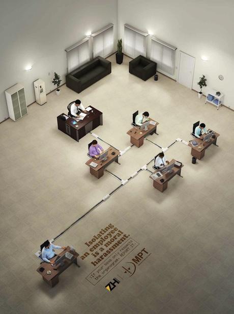 Anuncios impresos para concienciar del casos laboral.