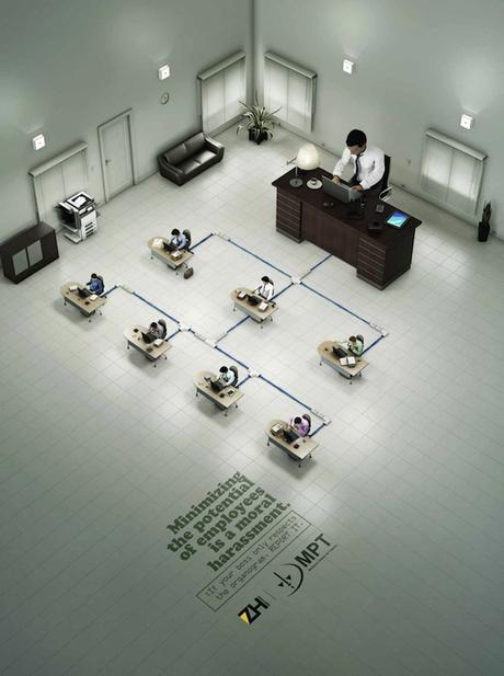 Anuncios impresos para concienciar del casos laboral.