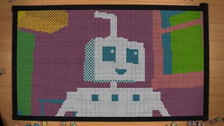Una divertida animación creada con casi 1300 cubos de Rubik
