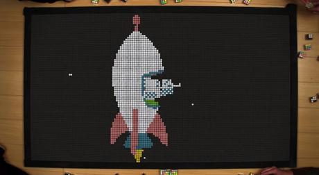 Una divertida animación creada con casi 1300 cubos de Rubik