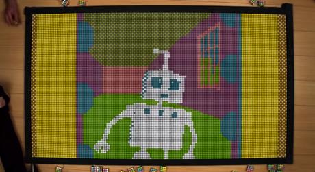 Una divertida animación creada con casi 1300 cubos de Rubik