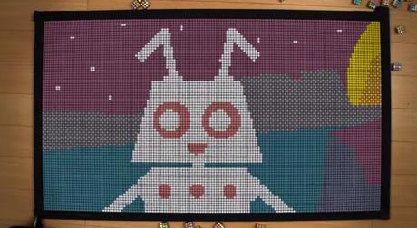 Una divertida animación creada con casi 1300 cubos de Rubik
