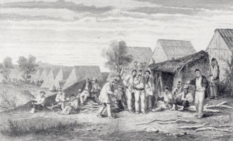 Nueva Caledonia, ¿el estado número 194? Grabado de la época que retrata la vida en una de las colonias penales de Nueva Caledonia