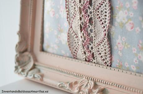 Decorar cuadros con tela vintage