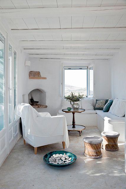 Beautiful, calm and cozy looking with great views:  a home on antiparos, greece by the style files, via Flickr