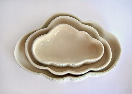Barruntando cerámica cuenco nube
