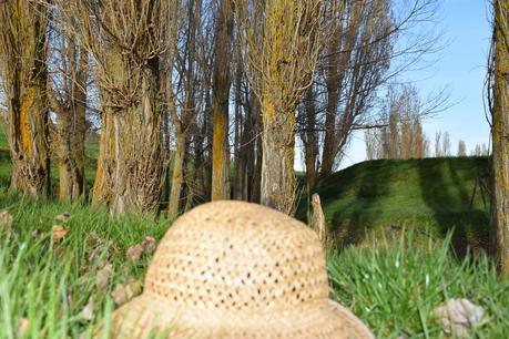 spring long printed dress denim jacket seventies street style