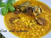 Arroz alcachofas
