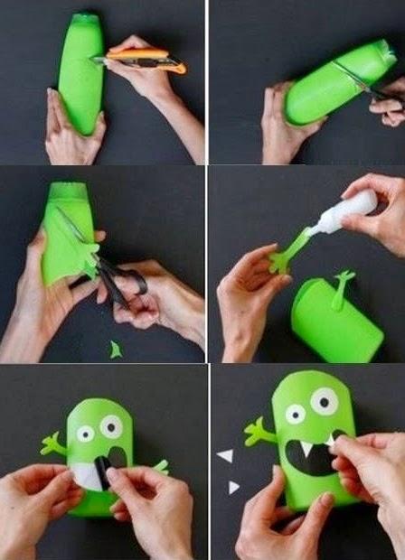 DIY: PORTALÁPICES HECHOS CON BOTES DE CHAMPÚ