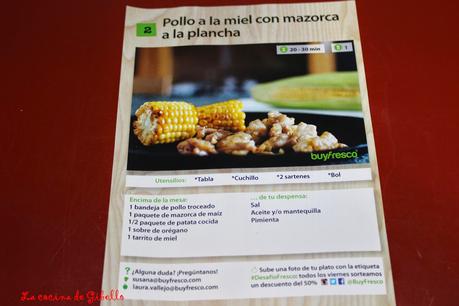 Pollo a la miel con mazorca a la plancha