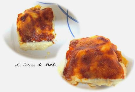 Lasaña de bonito en escabeche