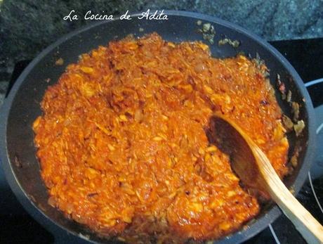 Lasaña de bonito en escabeche