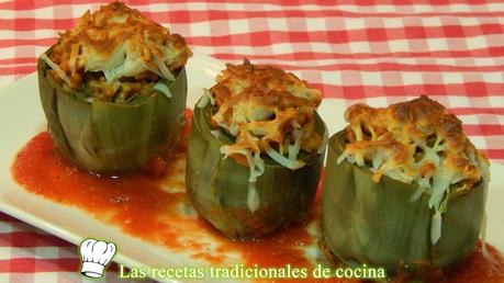 Alcachofas rellenas de carne