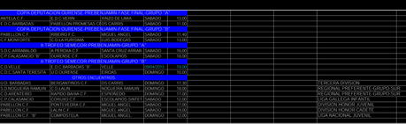 Horarios del fútbol ourensano incluyendo sala base y nota informativa