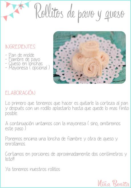 Rollitos de queso y pavo