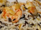Arroz salvaje piñas gambas
