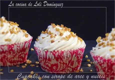 Cupcakes con sirope de arce y nueces