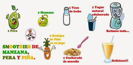 SMOOTHIES DE MANZANA, PERA Y PIÑA