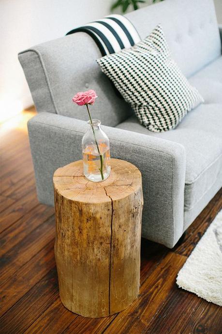 Decorar con troncos de madera: Decoración ecológica.