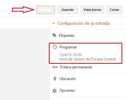 Como programar post en blogger