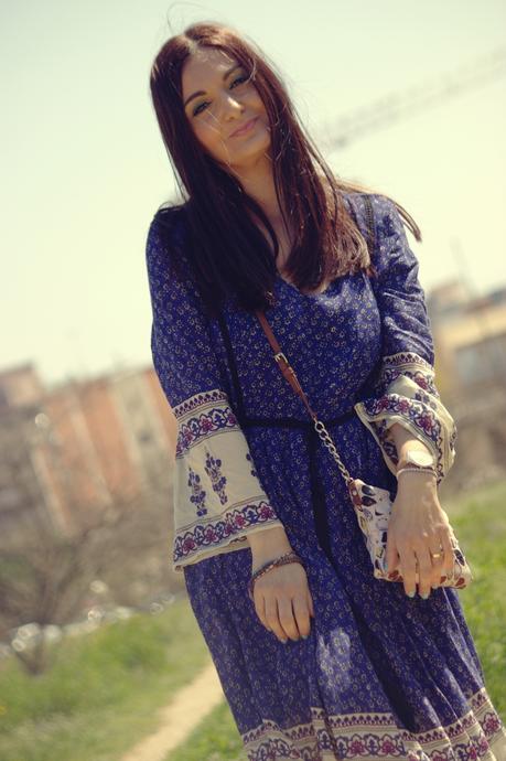 Y con un vestido BoHo