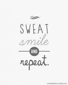 ► Sweat, Smile & Repeat. An original typography design print by Victoria Breton. $22 on Etsy.