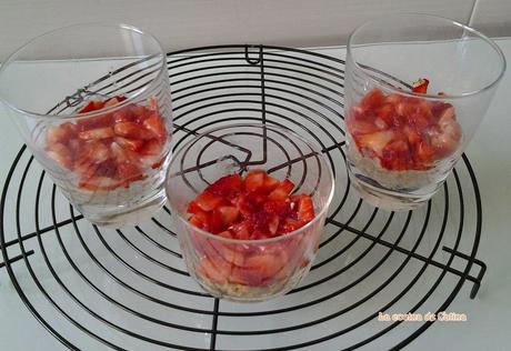 Tarta de queso y fresas