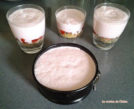 Tarta de queso y fresas