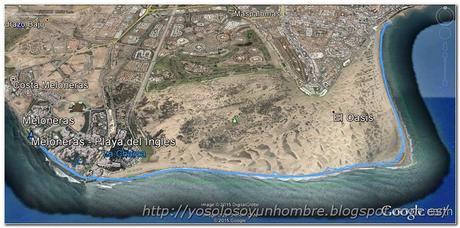 Mapa ruta Meloneras a Playa del Ingles