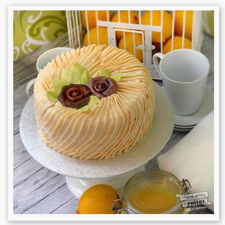 TARTA PLISADA DE LEMON CURD / LEMON CURD PLEATED LAYER CAKE